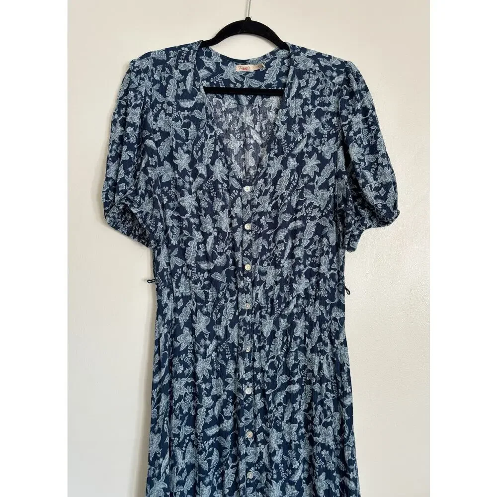 Faherty Navy Floral Maxi Dress